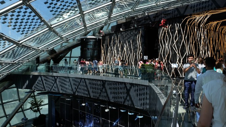 VISUELL Blogbeitrag: Weiterbildung in Astana zur EXPO: Die Aussicht aus der 100 Meter hohen Kugel aus Glas auf dem EXPO-Gelände