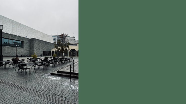 VISUELL Blogbeitrag: Weiterbildung in Oslo: Der Außenbereich eines Restaurants in Oslo
