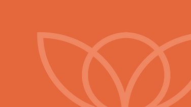 VISUELL Kommunikationsdesign: Corporate Design: Bildmarke des Logos für die Praxis Dr. Ines Fleger in einer Abstufung des Orangetons auf einem vollflächig orangenen Hintergrund.