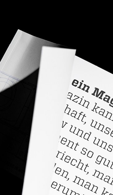 VISUELL Kommunikationsdesign: Editorial Design inMotion: Detailaufnahme Innenseite - Aufschrift: Warum ein Magazin?