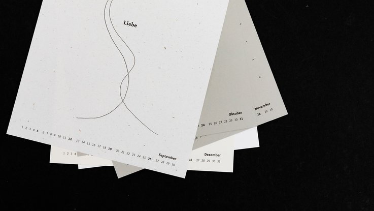 VISUELL Blogbeitrag: VISUELL-Kalender 2021: Monatsseite September– Aufschrift: Liebe