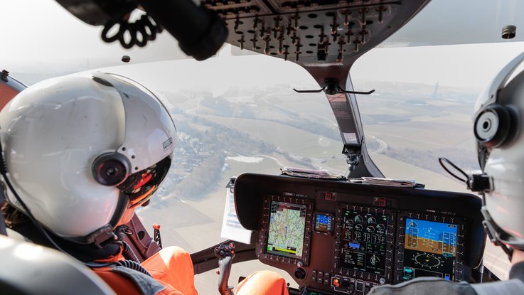 VISUELL Blogbeitrag: ADAC Luftrettung in Ulm mit dem Christoph 22: Luftaufnahme aus dem Helikopter