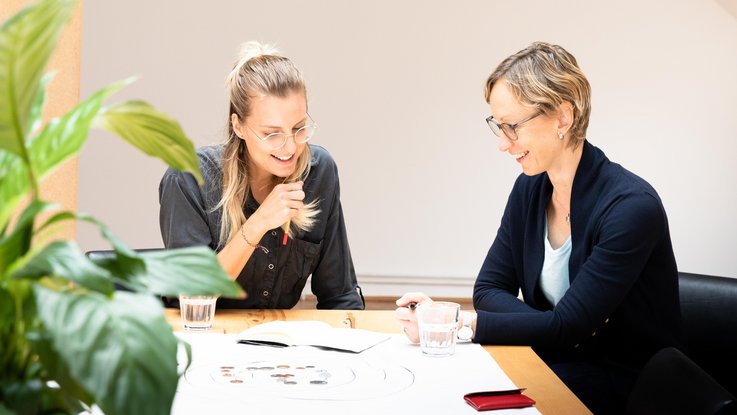VISUELL Kommunikationsdesign: Visual Identity: Sandra Fietkau erklärt dem VISUELL-Team ihre Arbeitsweise